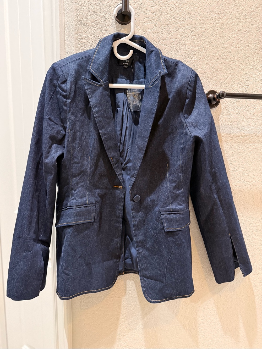Vici Dark Blue Denim Blazer